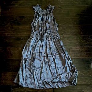 Silk high neck dress